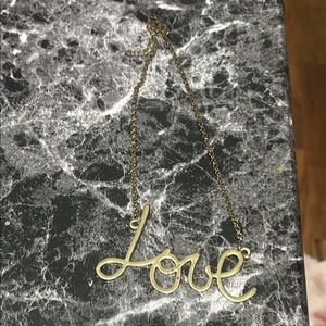 Source Unknown Gold 'Love' Necklace
